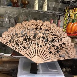 Vintage Burwood X-Large Holly. Wood Regency Fan Decor.  43x26