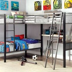 Brand New Solid Metal Twin Size Triple Bunk Bed 