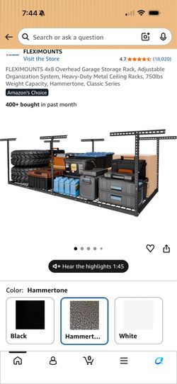 Fleximounts 4ft x 8ft overhead garage storage rack