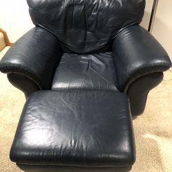 Leather Chair And Ottoman Nice Condition 