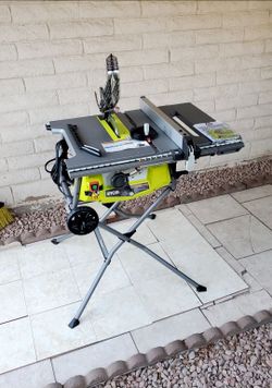 RYOBI corded 15Amp 10in. Expanded Capacity Table Saw with Rolling Folding Stand