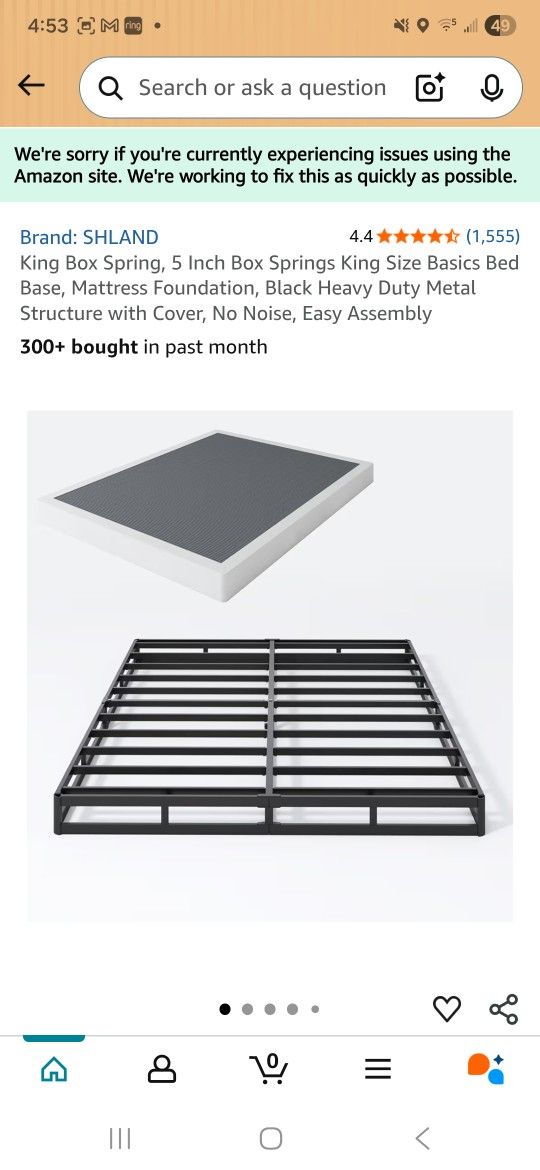 King Size Bed Box Spring/frame