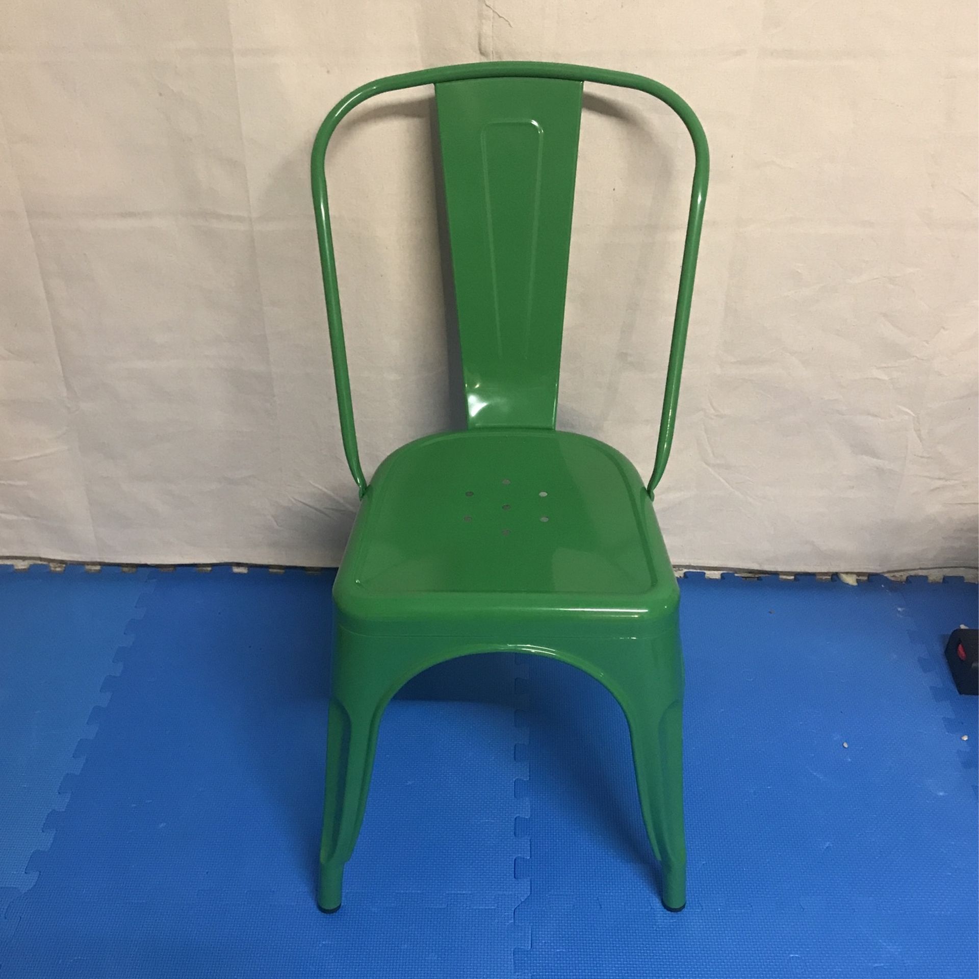 Brand New Heavy Duty green Metal Stackable Bistro Chair