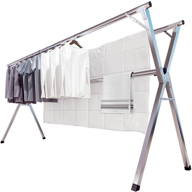 Clothes Drying Rack, Drying Rack Clothing Folding Indoor Outdoor, Heavy Duty Stainless Steel Laundry Rack, Foldable Portable Large Clothes Rack