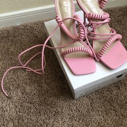 Pink Bella Cord Heels 
