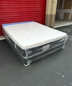 Queen Mattress Set Plush PillowTop – Brand New –  Same Day Delivery Available 🚚
