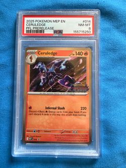 2025 Pokemon MEP Ceruledge Prerelease Promo #014 PSA 8 NM-MT