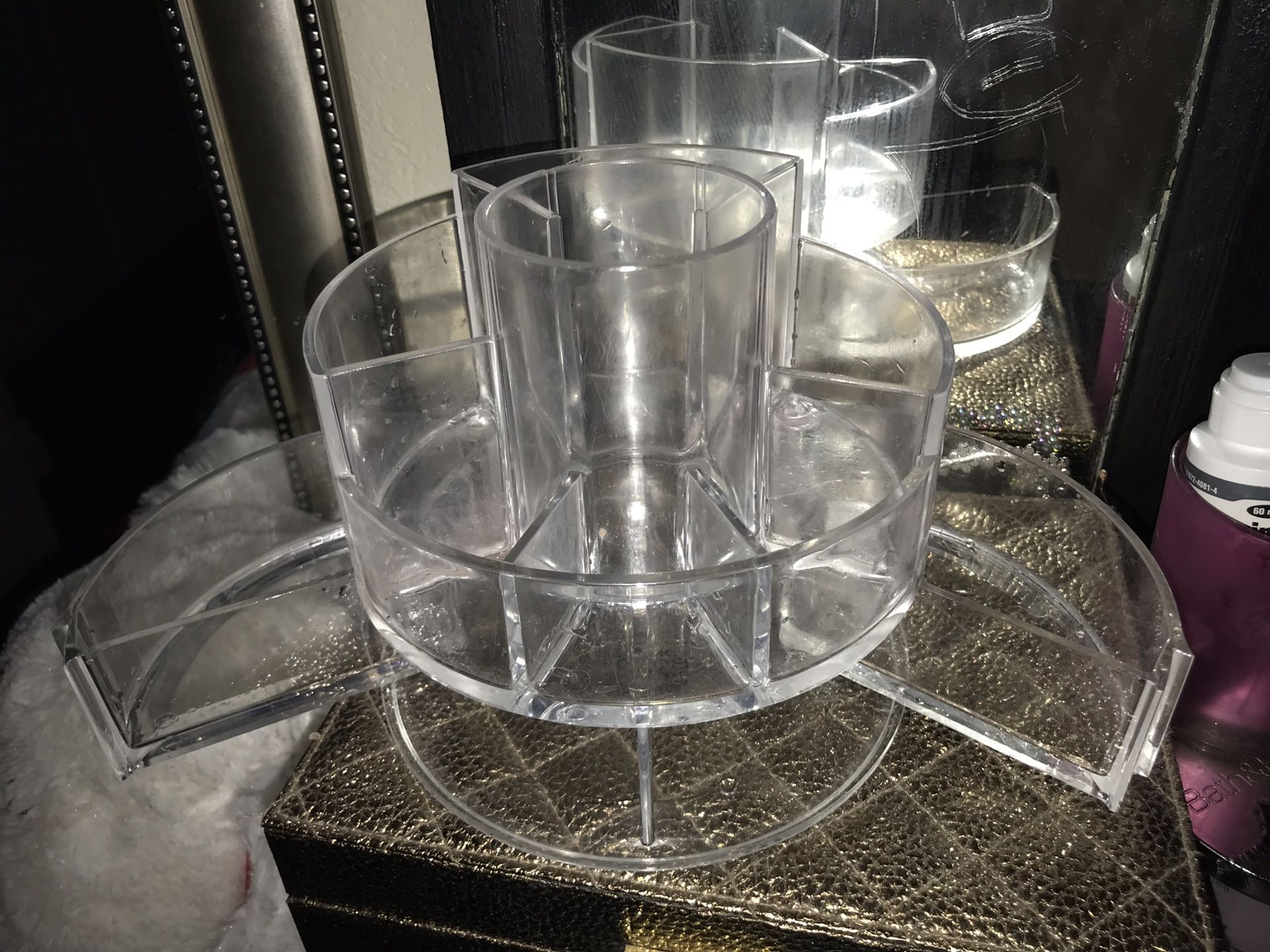 Acrylic makeup/brush holder