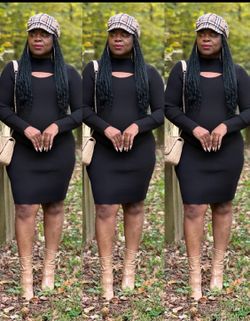 Peak a Boo Black Sweater Dress