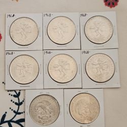 8 Silver Collectibles Coin From Olympics In 1968