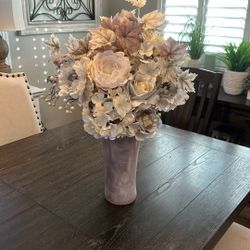 Flower Vase, Light, Pink And Cream