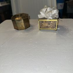 Vintage Potpourri and Brass Incense Box