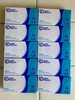 ((NEW)) 1000 PCS Safe Health Exam Gloves (M) 4 mil Latex Free, Powder Free Disposable Blue Medical Grade