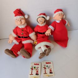 Rare 90s Popeye Olive Oil  Sweet Pea VTG Presents  Toy Dolls Christmas Attire