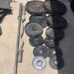 Olympic Weights With Barbells 