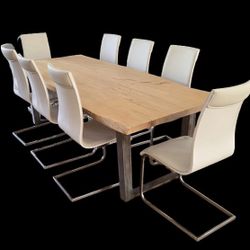 Solid Maple Slab Live Edge Dining Table