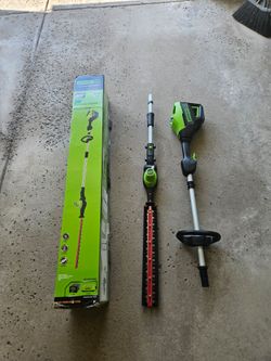 60V 20" 7-Position Cordless Battery Pole Hedge Trimmer w/ 2.0 Ah Battery & Charger