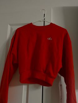 Alo Cropped Crewneck (Red)