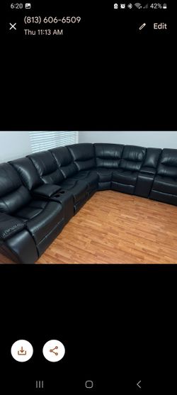 *Ad Special!!!*---Sleek Madrid Black Leather Reclining Sectional Sofa---Only $1799!!!---Delivery/$10 Down Financing😎