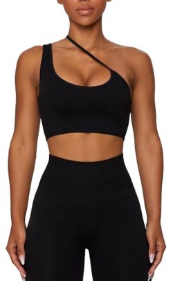Workout Outfits for Women 2 Piece High Waist Ruched Booty Leggings With Asymmetric Sports Bra Exercise Sets size medium