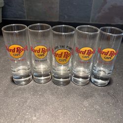 Hard Rock Cafe Shot Glass Set Of 5
