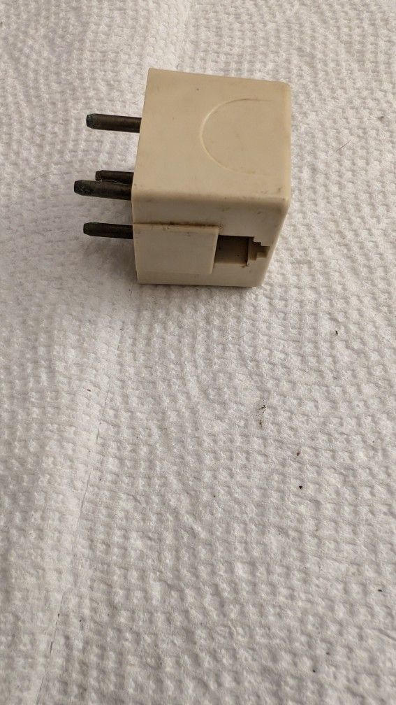 Landline Telephone Adapter Plug, Older 4 Prong To RJ-11 Modular Or Modem. East Or West