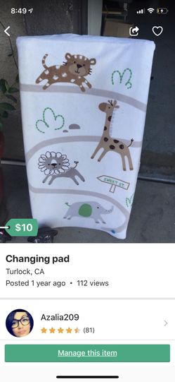 Baby changing pad with cover