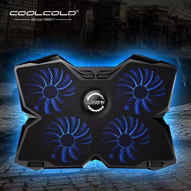 Laptop Cooler Laptop Cooling Pad Notebook Gaming Cooler Stand with Four Fan and 2 USB Ports for 14 17inch Laptop