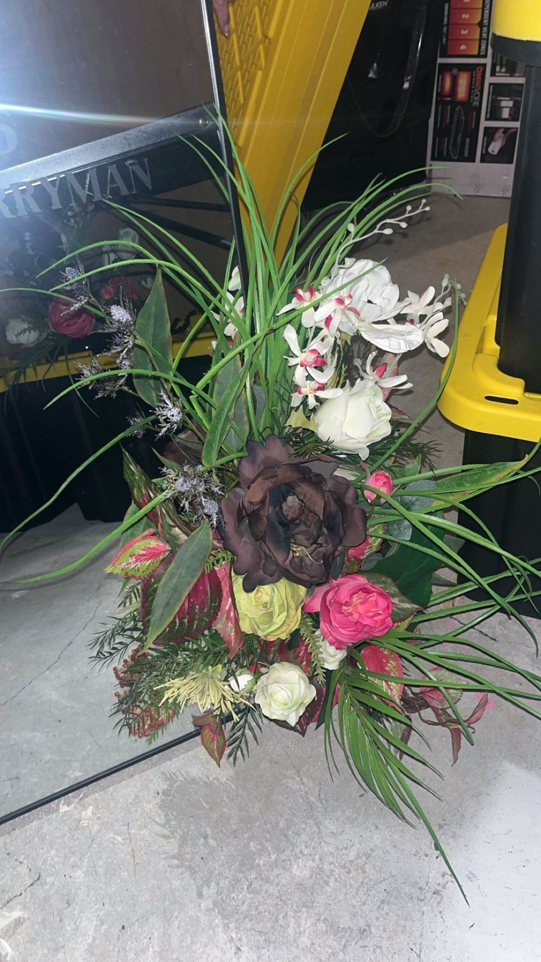 Silk Floral Arrangements In Black Vases 24 