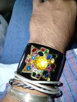 Vintage Enamel And Rhinestone Kenneth J Lane Bracelet
