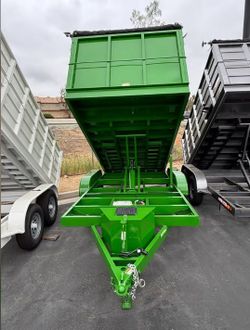2025 Carson Dump Trailer Green 7x14-2 12k GVWR