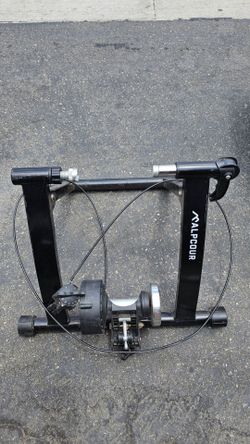 Alpcour Magnetic Bike Trainer Stand, Indoor Cycling Equipment with 6 Resistance Settings, Portable Design