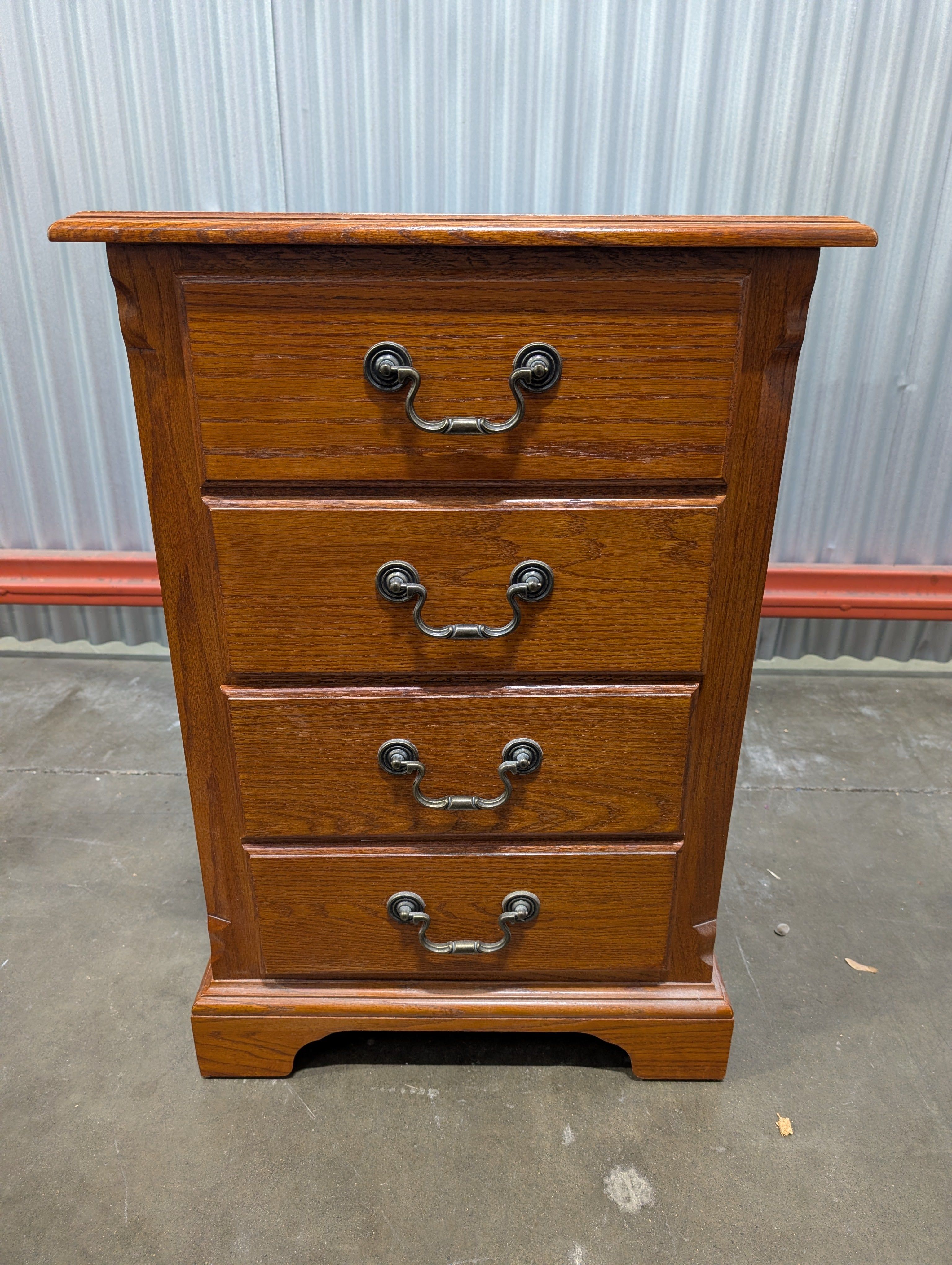 Two-Drawer Wooden file cabinet with Ornate Pulls