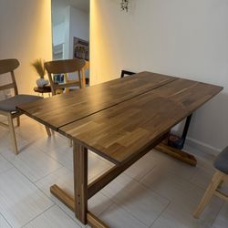 Wood Table with 4 Chairs