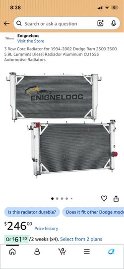 Radiator for 1(contact info removed)Cummins Diesel
