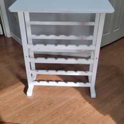 White Wine Rack With Glass Storage