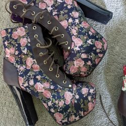 NL by nicole lee floral platform boot