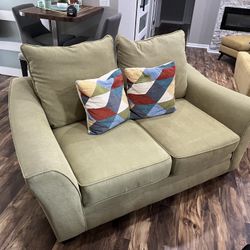 Loveseat Green Fabric