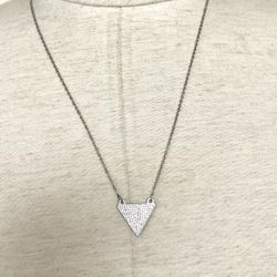 Silver Tone Triangle  Pendant Necklace 