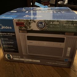 Midea 8,000 BTU Smart Inverter Window Air Conditioner with APP, Alexa Control, 115V AC Unit Cools up to 350 Sq. Ft, Quiet Operation, Energy Saving, Re