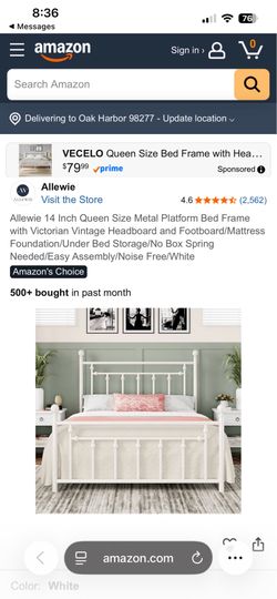 Queen metal platform bed