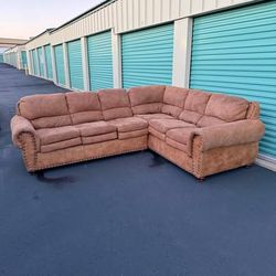 Tan L-Shaped Sectional Sofa – $96 OBO