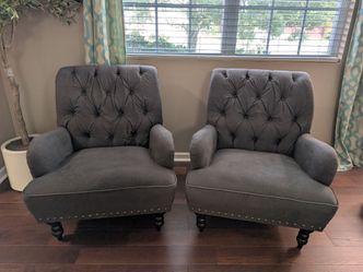 Luxury button-tufted accent chairs (set of 2)