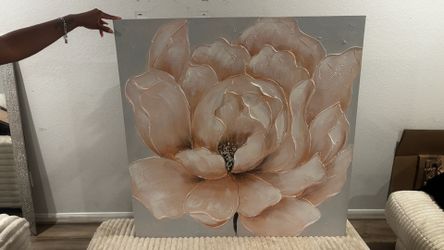 Large floral canvas painting