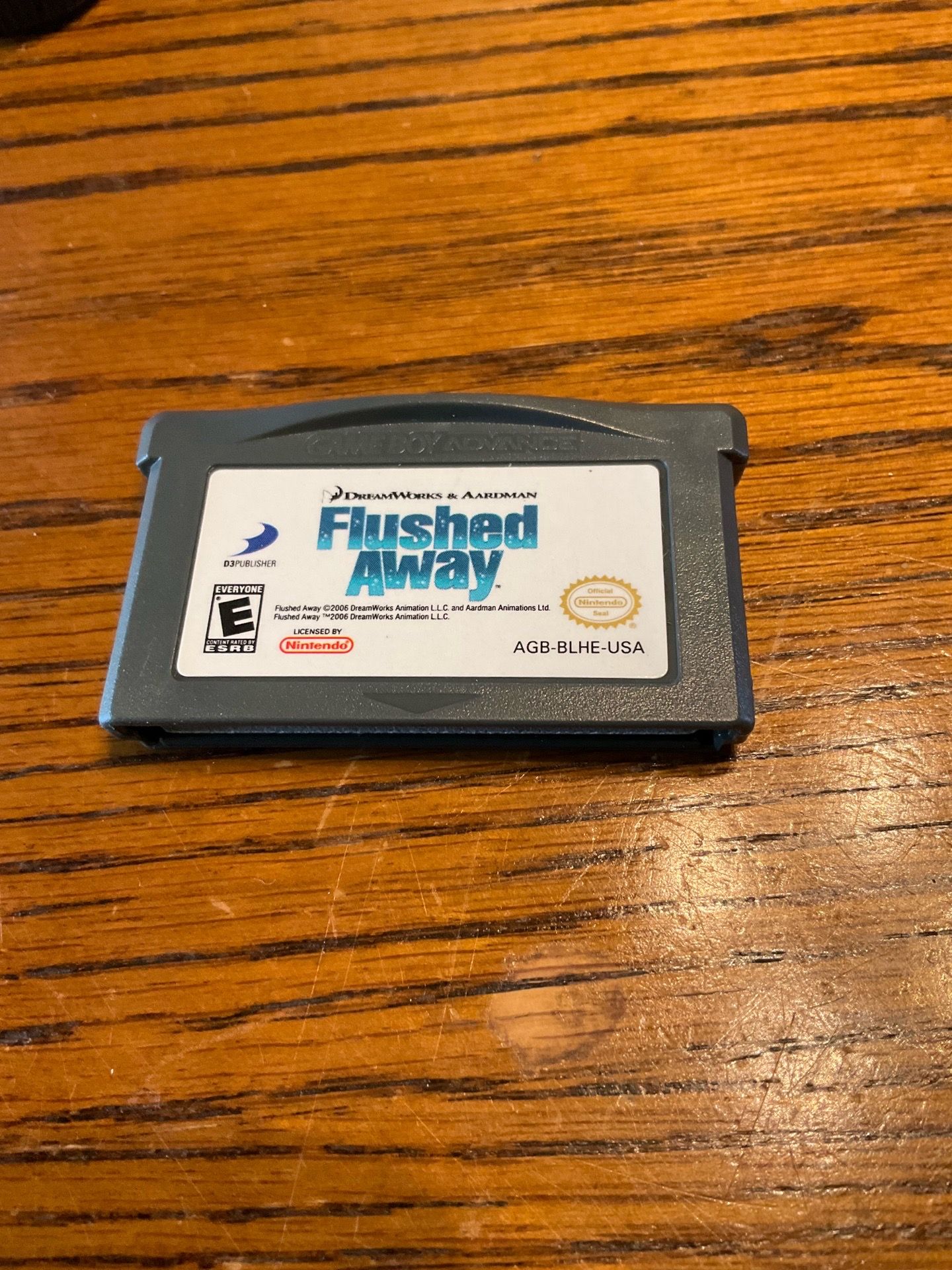 GBA Gameboy Advanced Flushed Away game cartridge