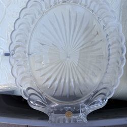 PRE-OWNED Large Garandi France 24% Cristal d'Argues Crystal Oval Picture Frame