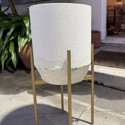3 Ft Plant Pot With Gold Stand