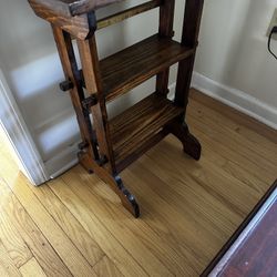 Wooden Table With Shelves