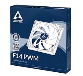 ARCTIC F14 PWM - 140 mm PWM Case Fan, Silent Cooler with Standard Case, PWM-Signal regulates Fan Speed, Push- or Pull Configuration Possible