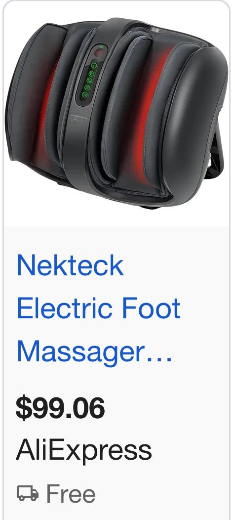 $40 Nekteck Foot Shiatsu Massager for Circulation and Pain Relief
